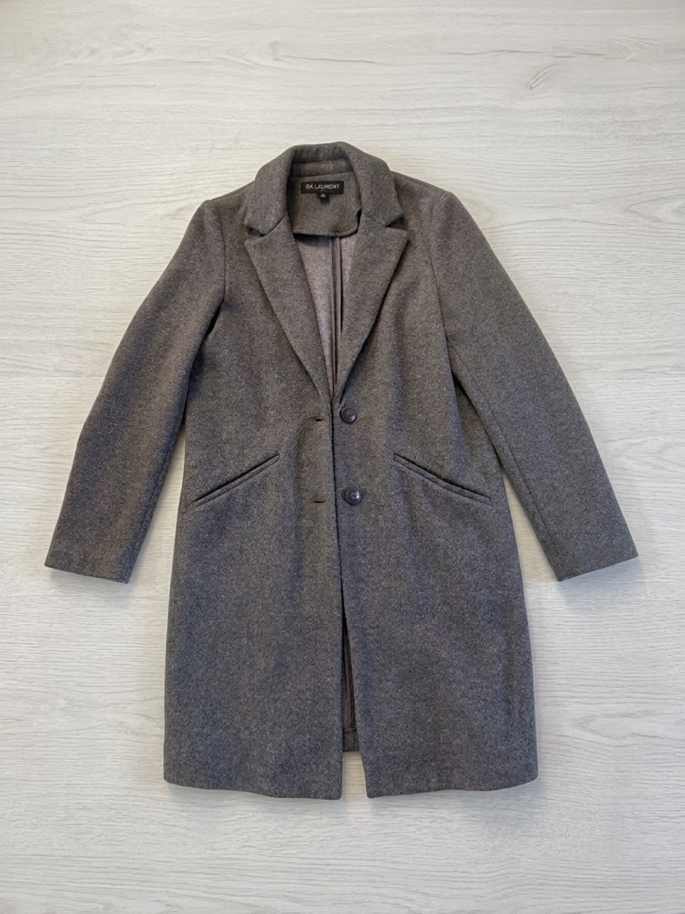 Zara Women's Gray Single-Breasted Wool-Blend Coat